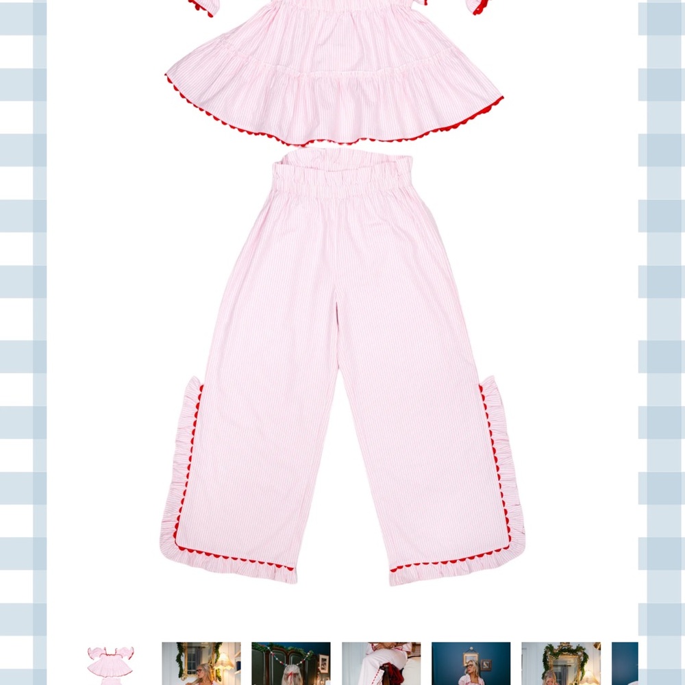 ElizabethWilsonDesigns Polly Pajama Set in pink stripe